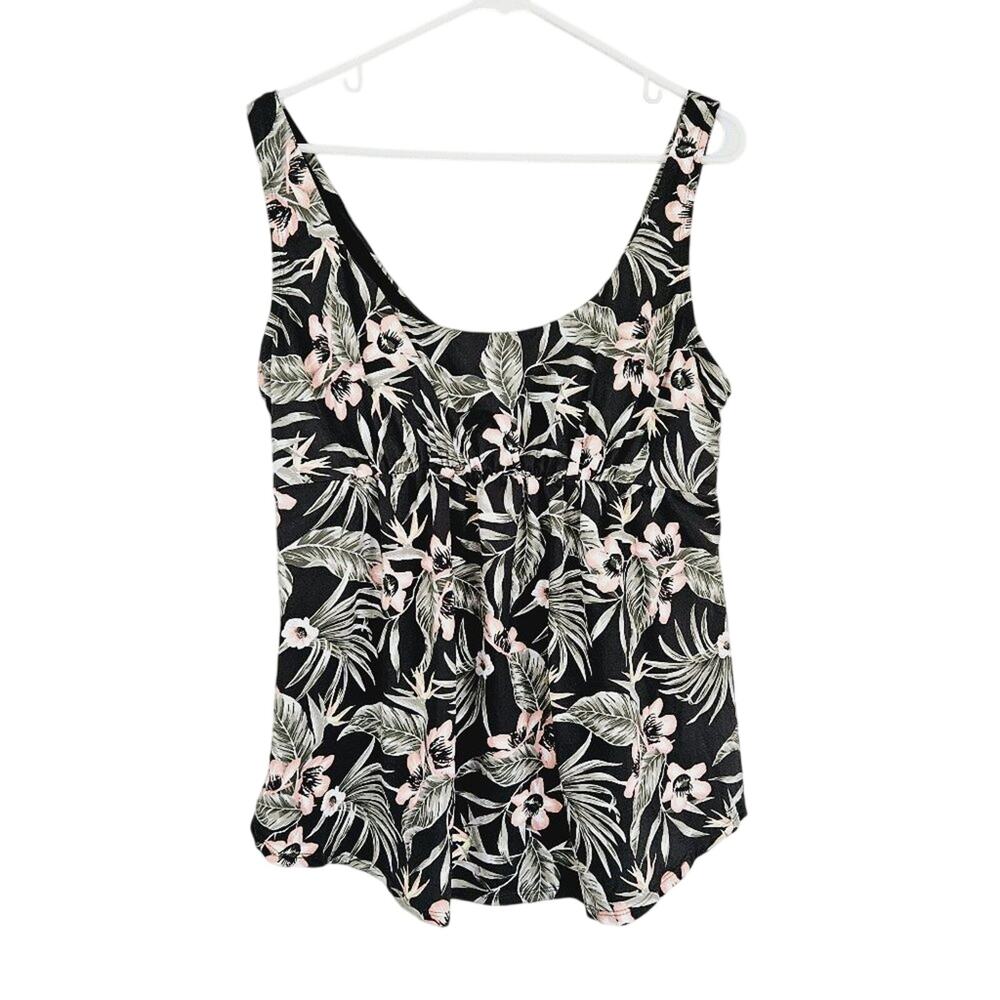 Wantdo Women's Tankini Top - Shale Flower Print - size 20W - NWT